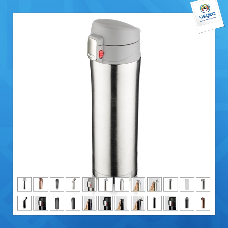 Mug isotherme publicitaire à verrou 40cl
