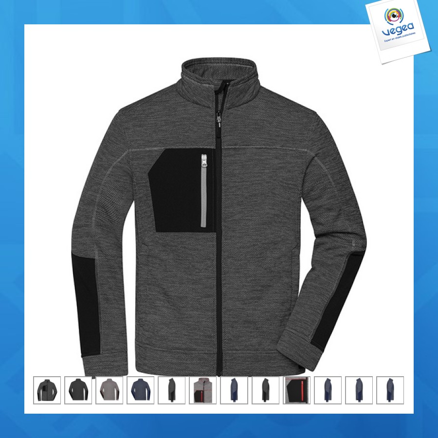Veste polaire avec logo workwear homme - james nicholson