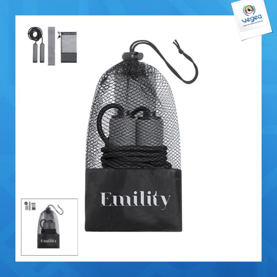 Set fitness corde et bande élastique personnalisable