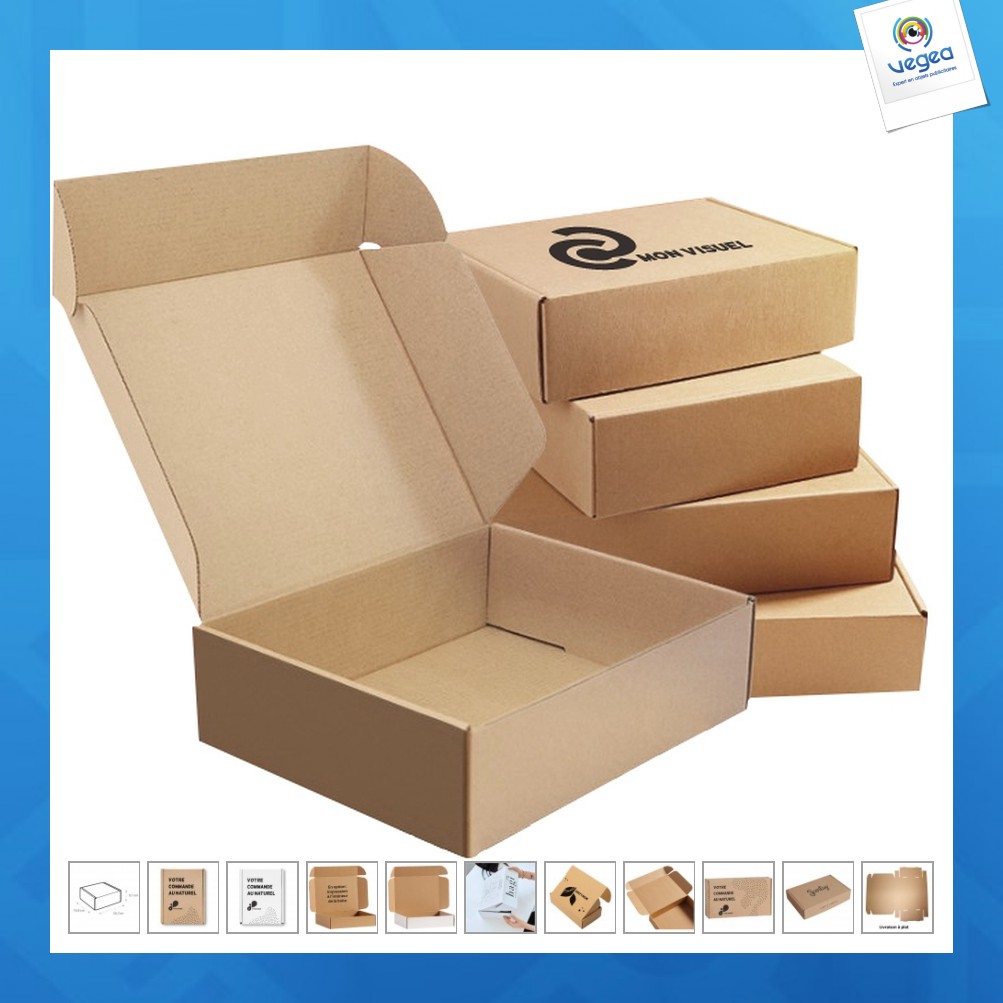 Boîte d'expédition kraft personnalisée 20x15x9cm