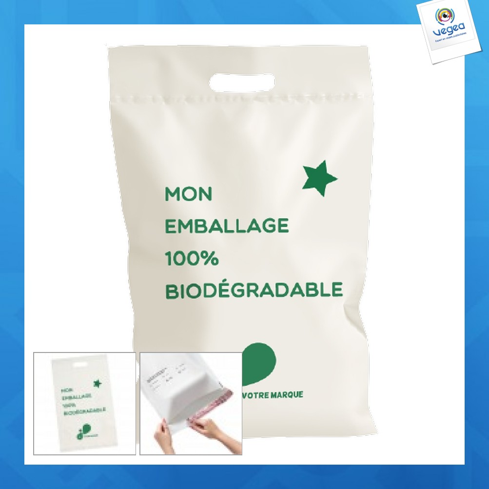 Sachet d'expédition avec logo bio 35x45cm
