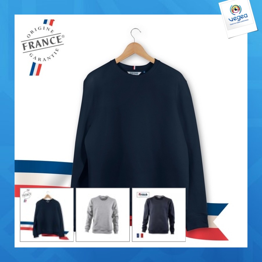 Sweatshirt bio 360g fabriqué en france