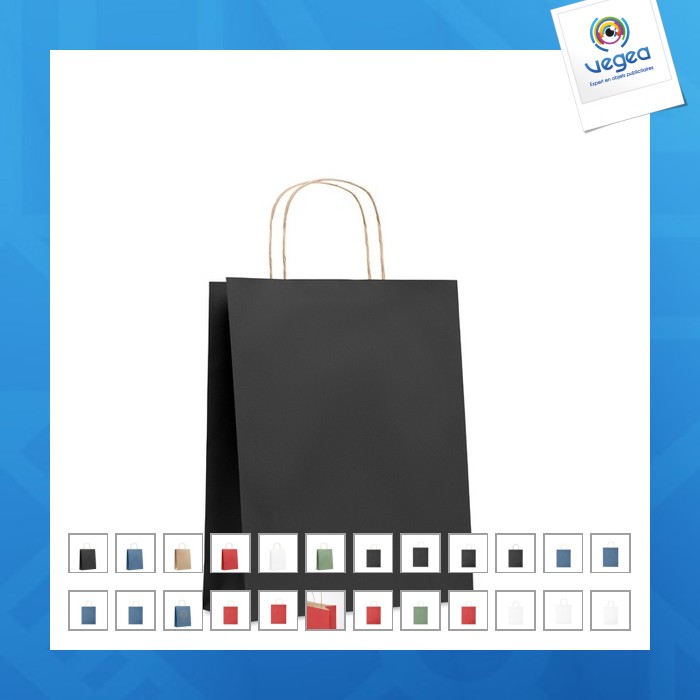 Sac en papier avec logo 90g/m² / 25x11x32cm