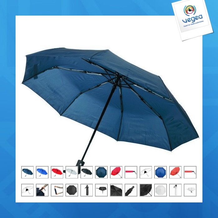 Parapluie publicitaire pliable ouverture et fermeture automatiques, résistant au vent plopp