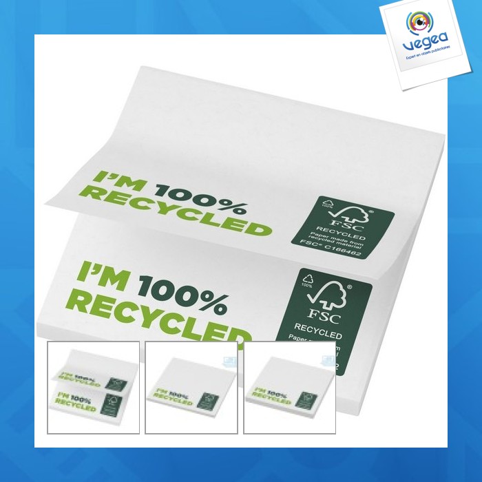 Mémos autocollants recyclés 75x75mm sticky-mate®
