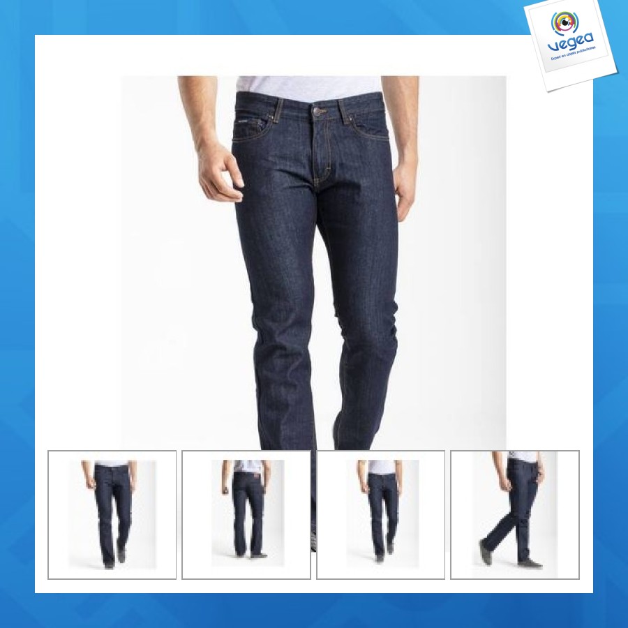 5 poches. coupe droite. fermeture par bouton et braguette zippée. denim lavé.