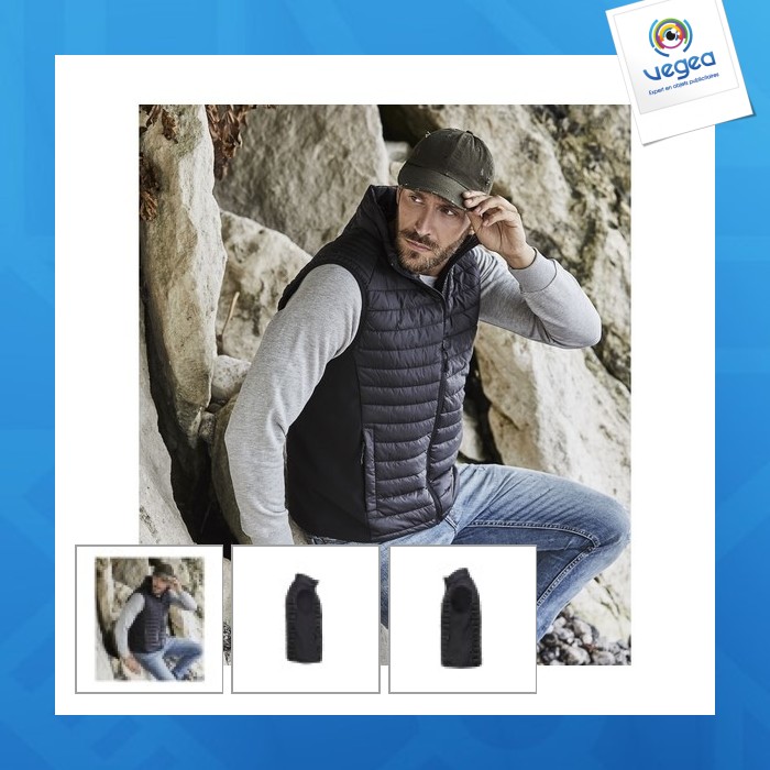 Bodywarmer bi-matière homme