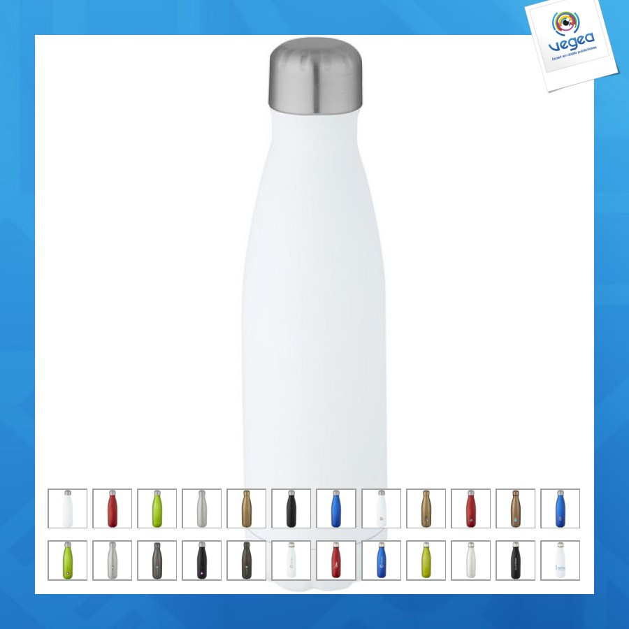 Bouteille personnalisable cove de 500ml en acier inoxydable à isolation sous vide