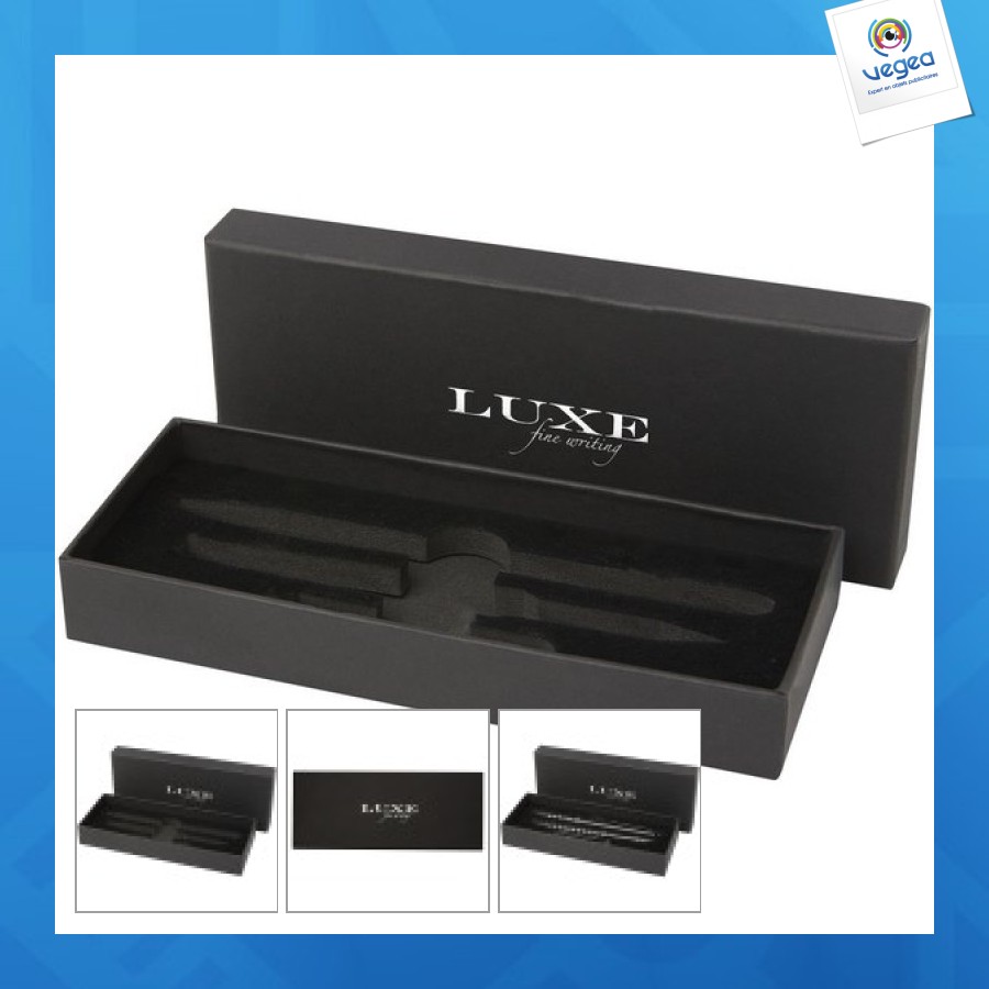Coffret cadeau tactical dark avec deux stylos publicitaires