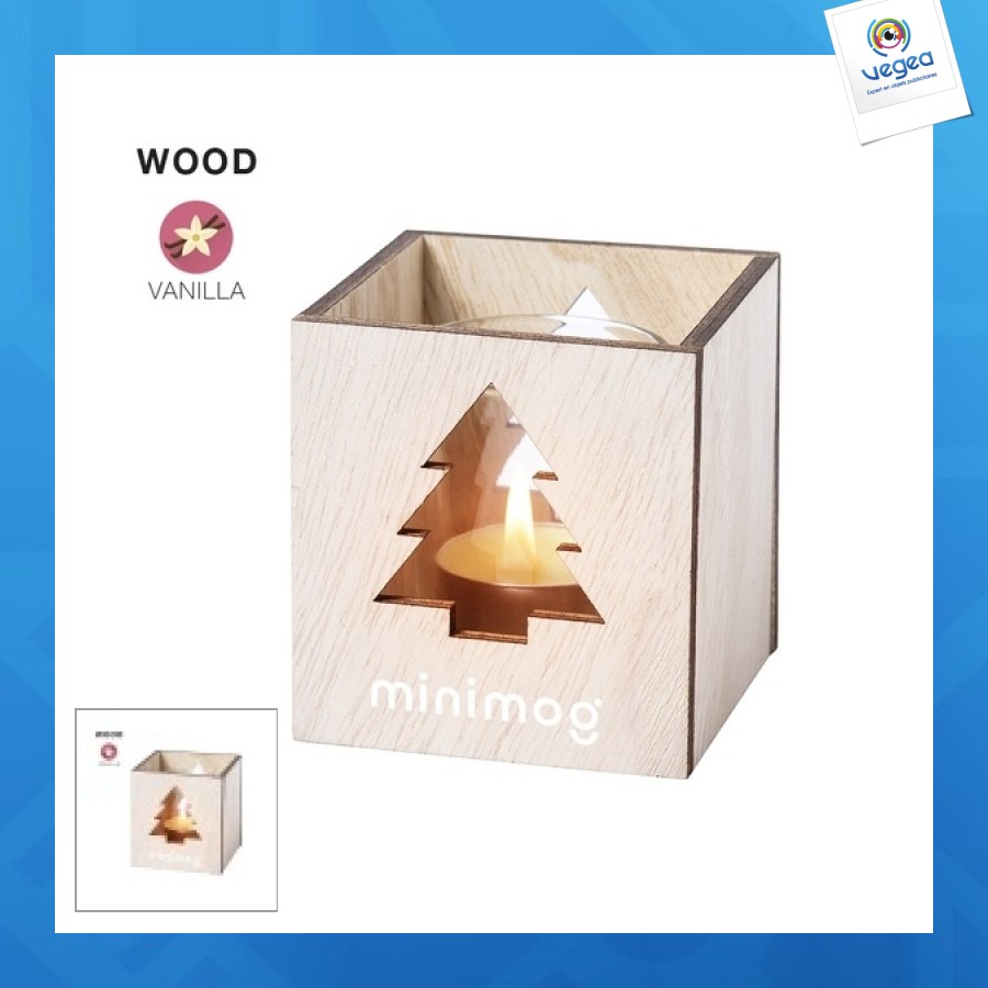 Bougie personnalisable de noël en verre parfumée à la vanille