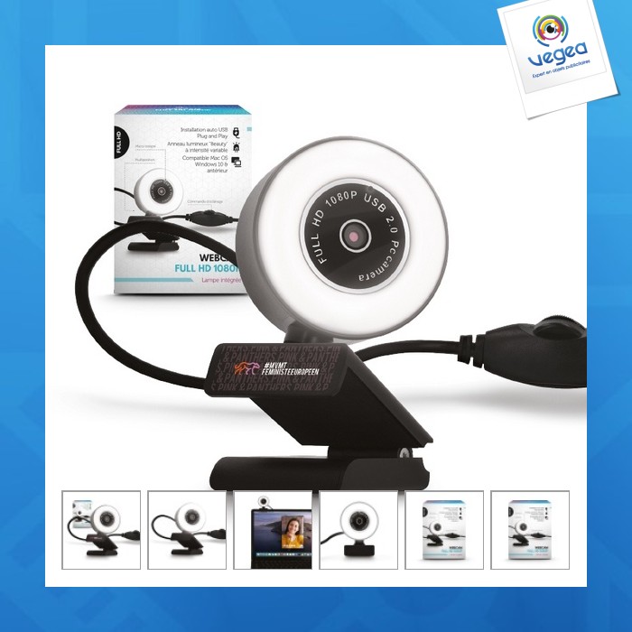 Webcam publicitaire hd 1080p avec microphone pour ordinateur