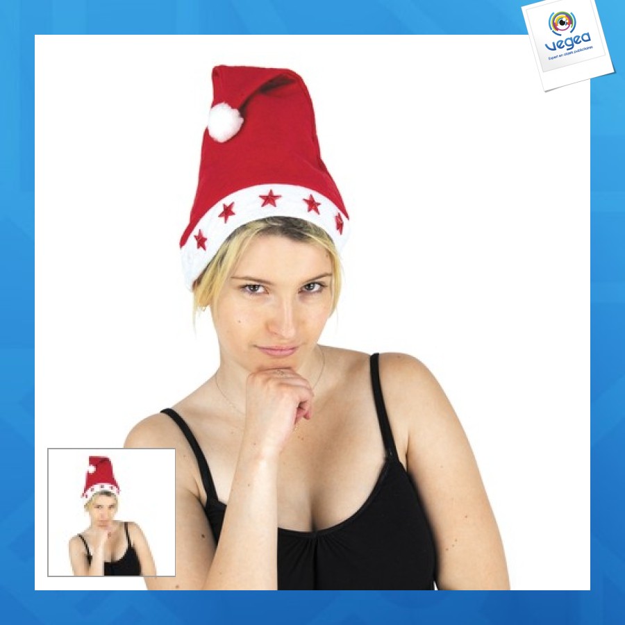 Bonnet de noël personnalisable lumineux