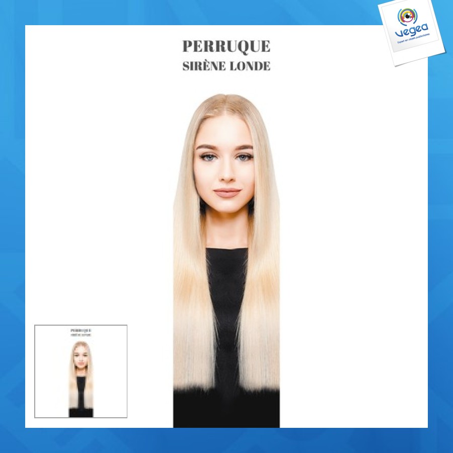 Perruque avec logo sirène blonde