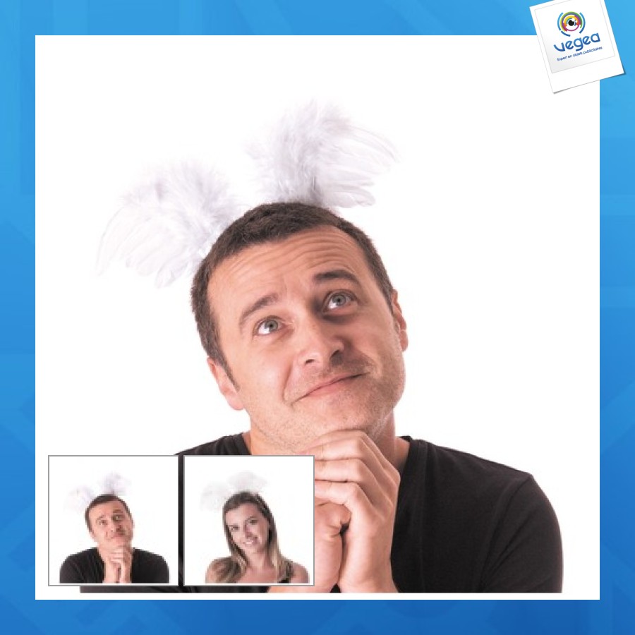 Serre-tête personnalisable ailes d'ange blanches