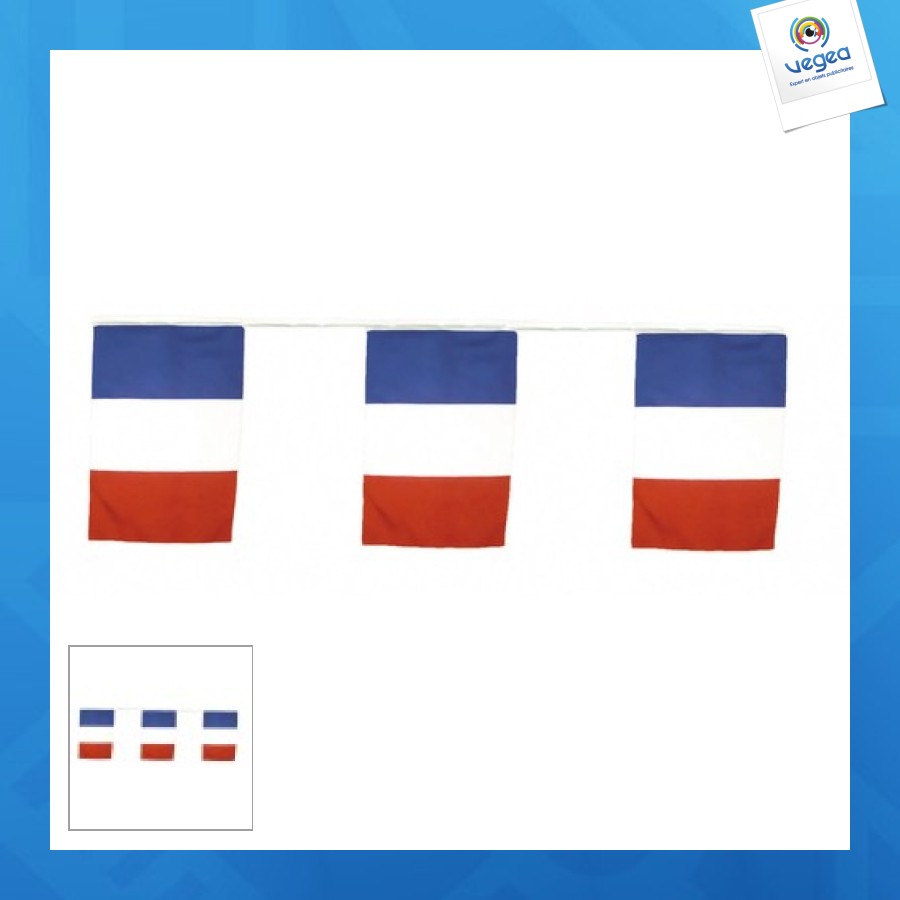 Guirlande drapeaux tricolore 10m