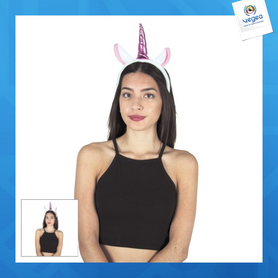 Serre tete personnalisable licorne rose