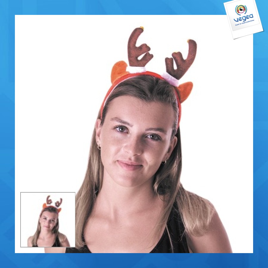 Serre tete publicitaire renne et grelots