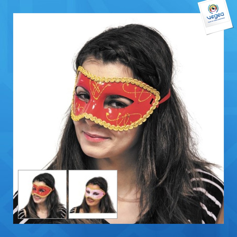 Masque publicitaire venitien rouge