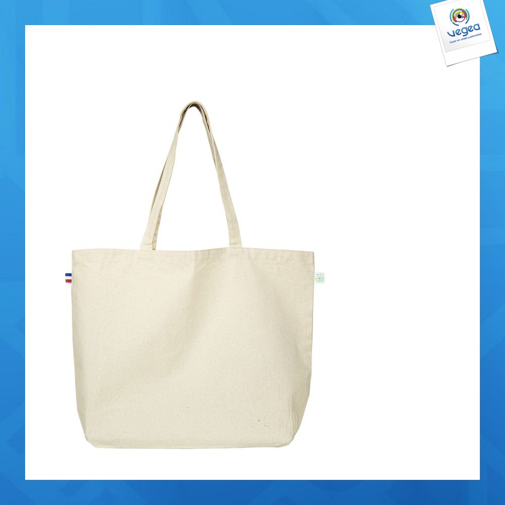 Sac de plage personnalisé français bio 50x38cm 240g