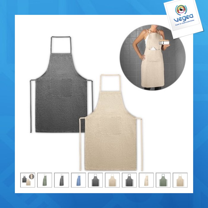 Tablier en coton recyclé promotionnel 140g/m²