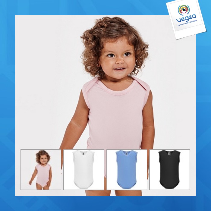 Body personnalisé bébé sans manches en maille single jersey - sweet