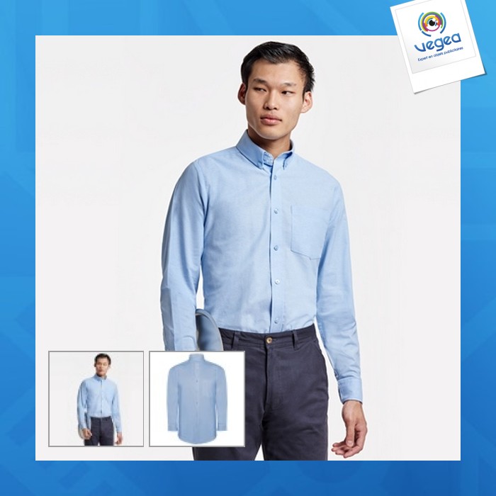 Oxford - chemise publicitaire homme avec poche côté coeur