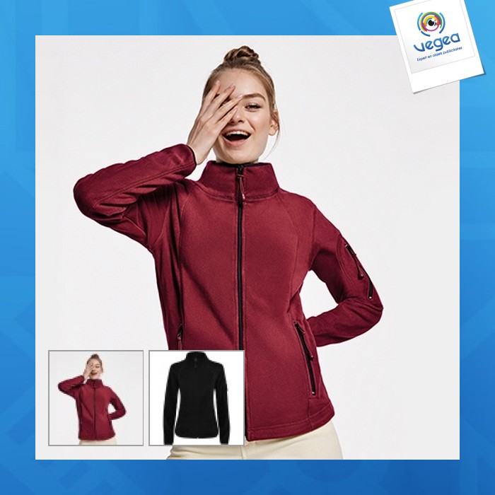Luciane woman - veste polaire personnalisable femme pour le sport , col montant et manches longues avec liseré contrasté