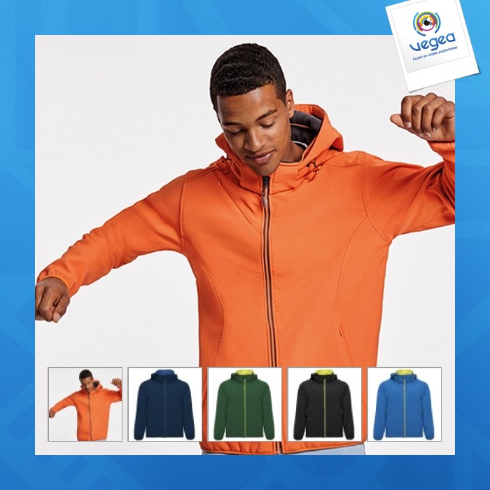 Coupe-vent en softshell 2 couches/ coupe sportive