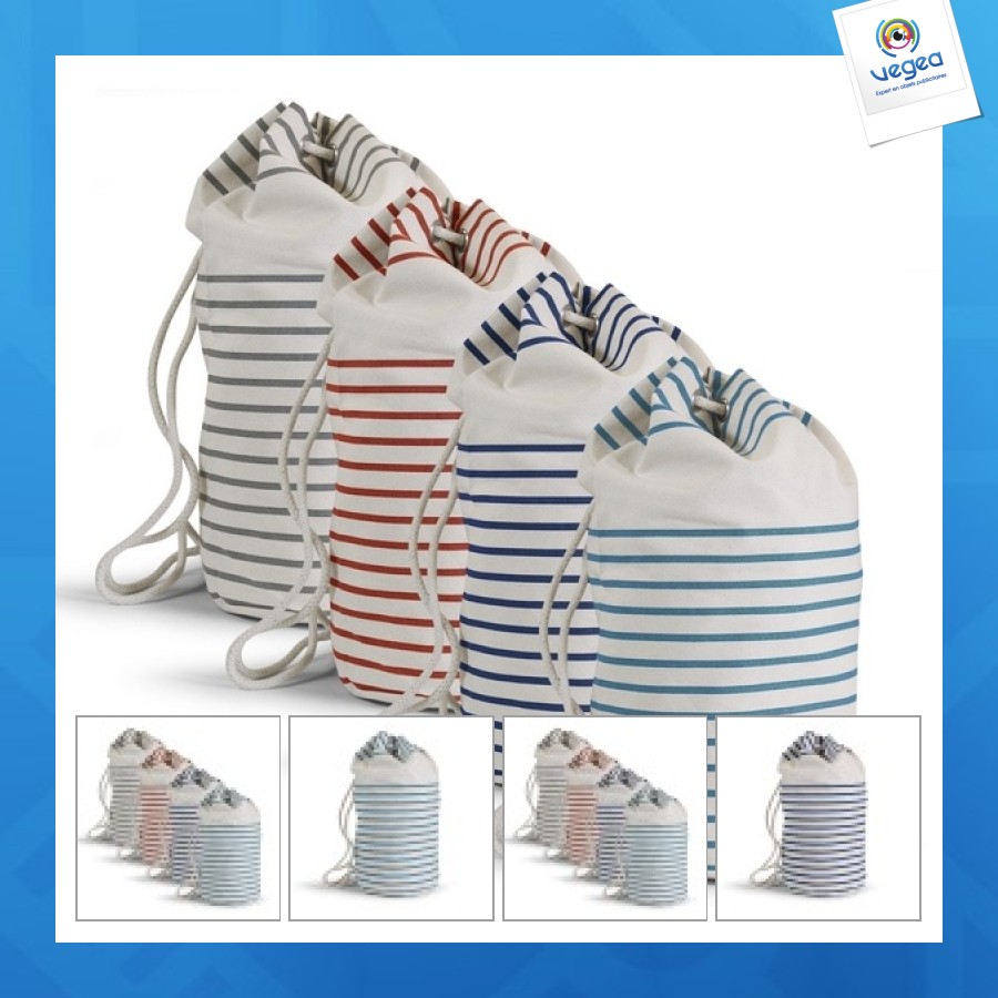 Sac matelot personnalisable coton bio 50xø25cm