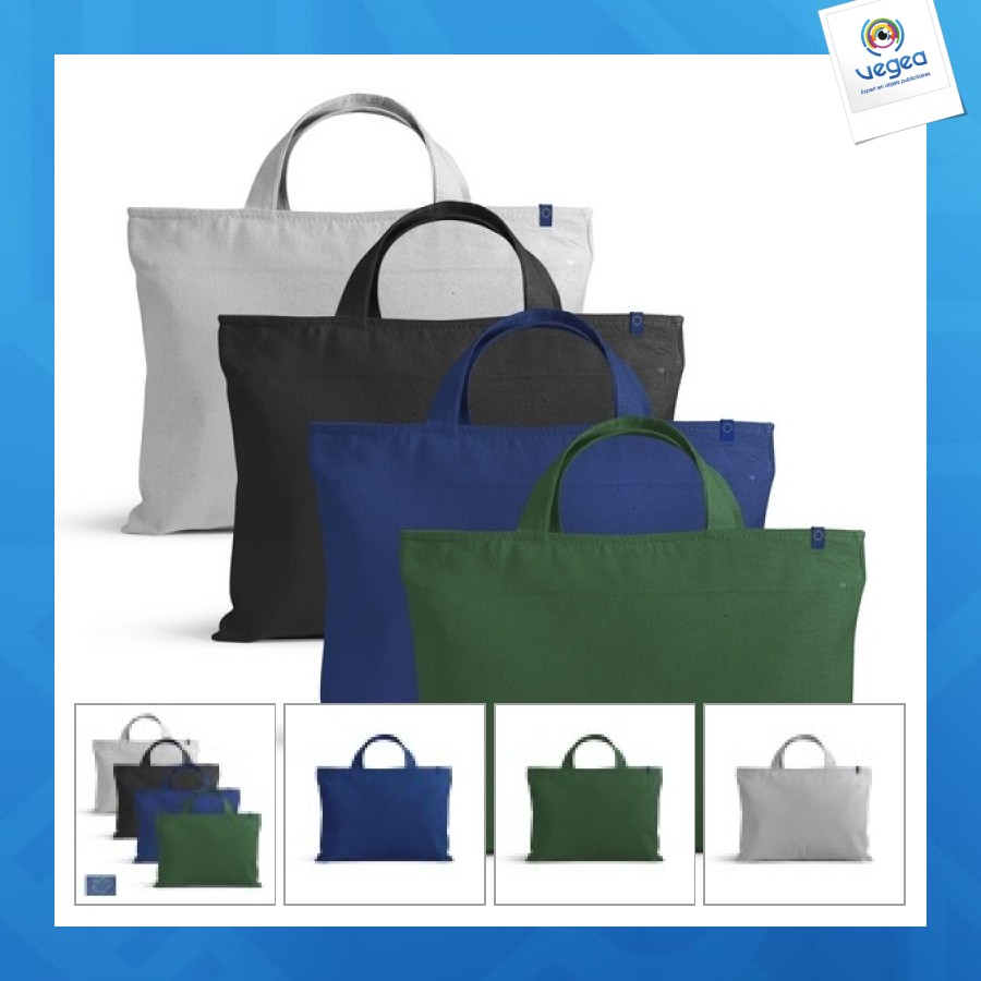 Besace publicitaire business 100% coton bio 220g couleurs