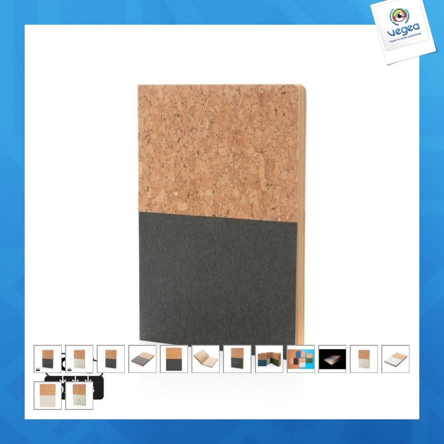 Carnet a5 promotionnel à couverture en kraft et en liège