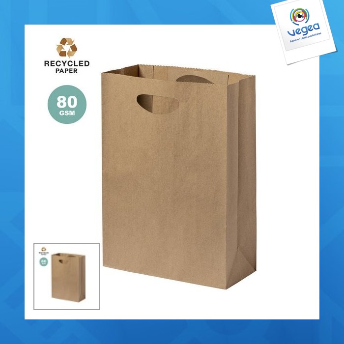 Sac en papier personnalisé recyclé léger de 80g/m²