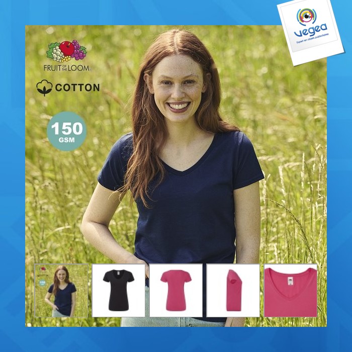 T-shirt personnalisable femme couleur - iconic v-neck