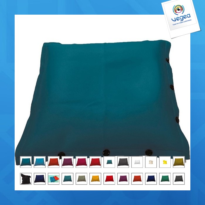 Pouf avec logo déhoussable - moyen modèle