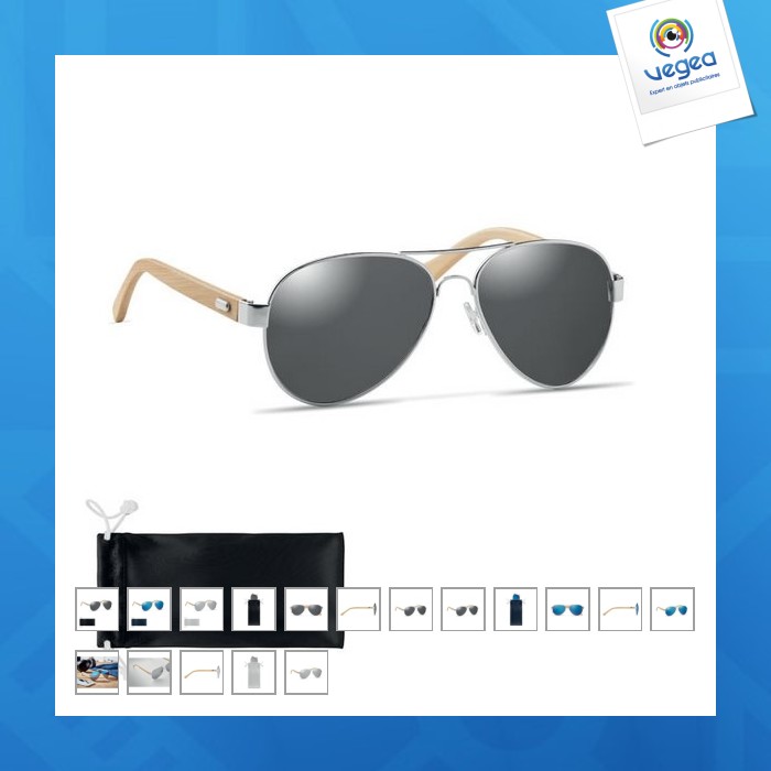 Lunettes de soleil promotionnelles en bambou