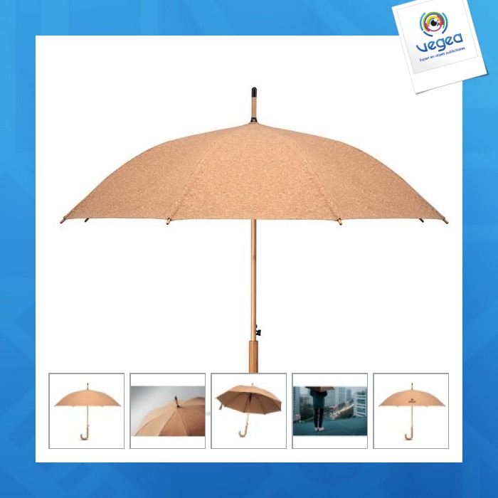 Parapluie en liège publicitaire de 25 pouces