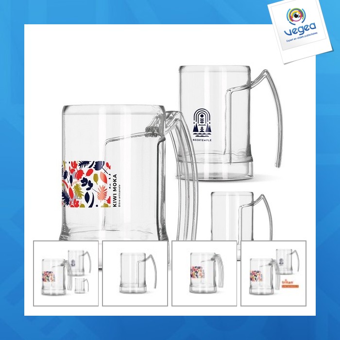 Mug chope de bière plastique tritan® 50cl ras bord