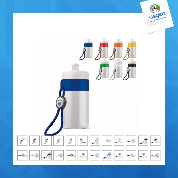  bidon personnalisable de sport avec bague 500ml
