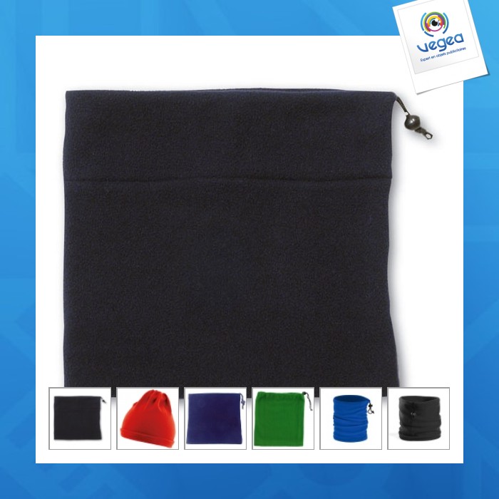 Bonnet tour de cou avec logo en polaire 200g/m²