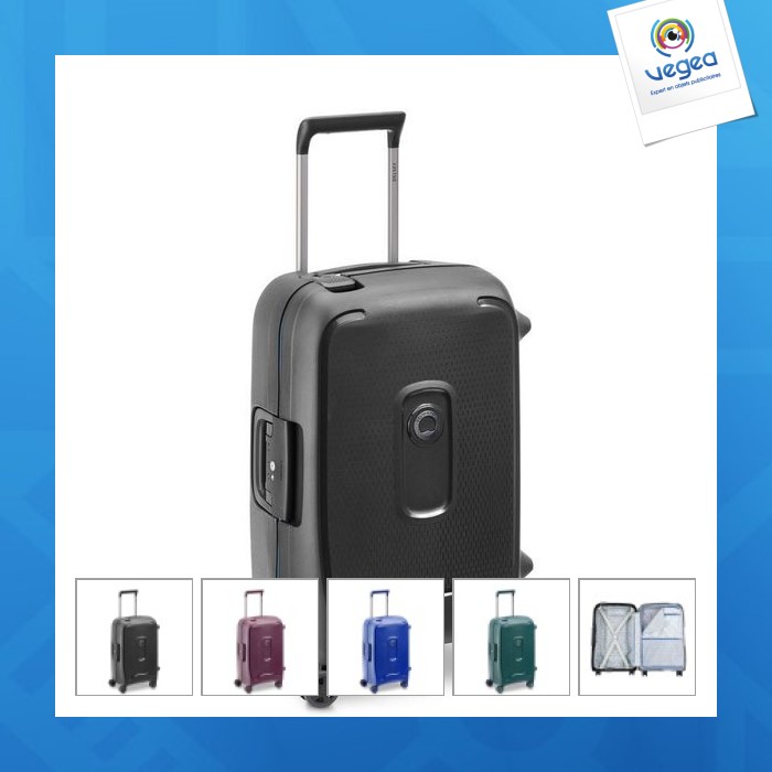 Valise trolley publicitaire cabine 4 doubles roues 55 cm - moncey