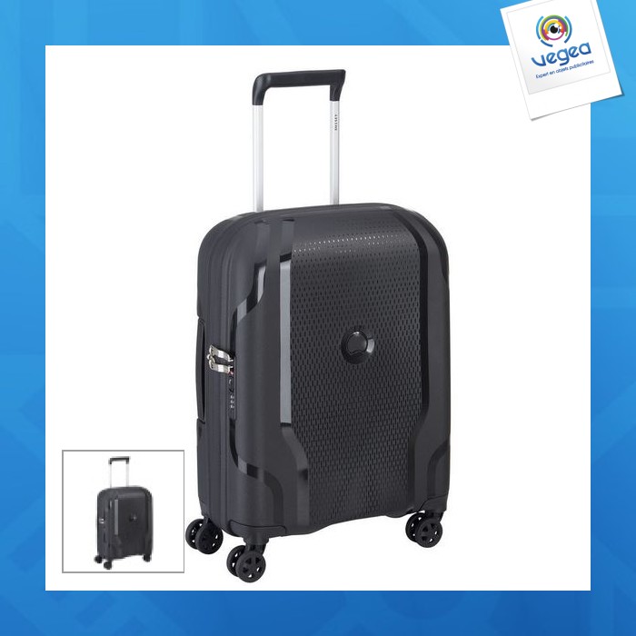 Valise trolley personnalisée cabine slim 4 doubles roues 55 cm - clavel