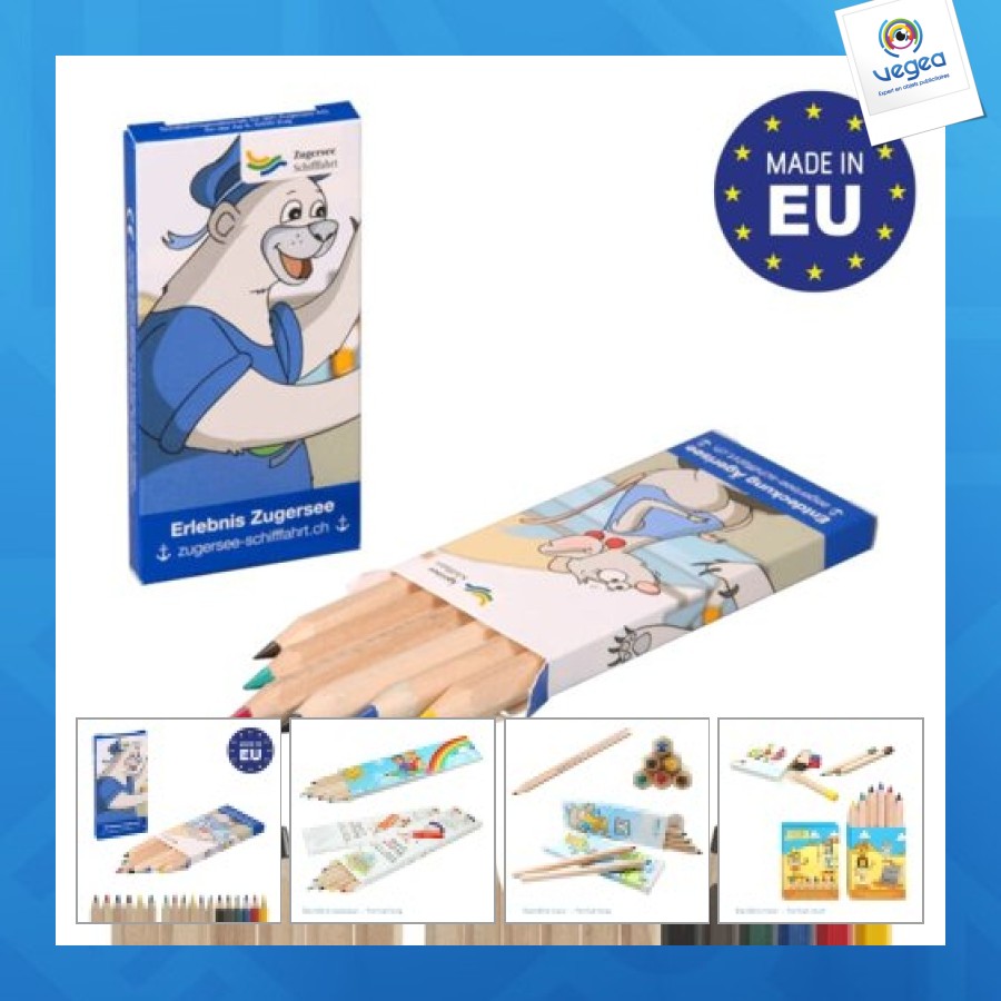 Set de 6 crayons de couleur publicitaires eu