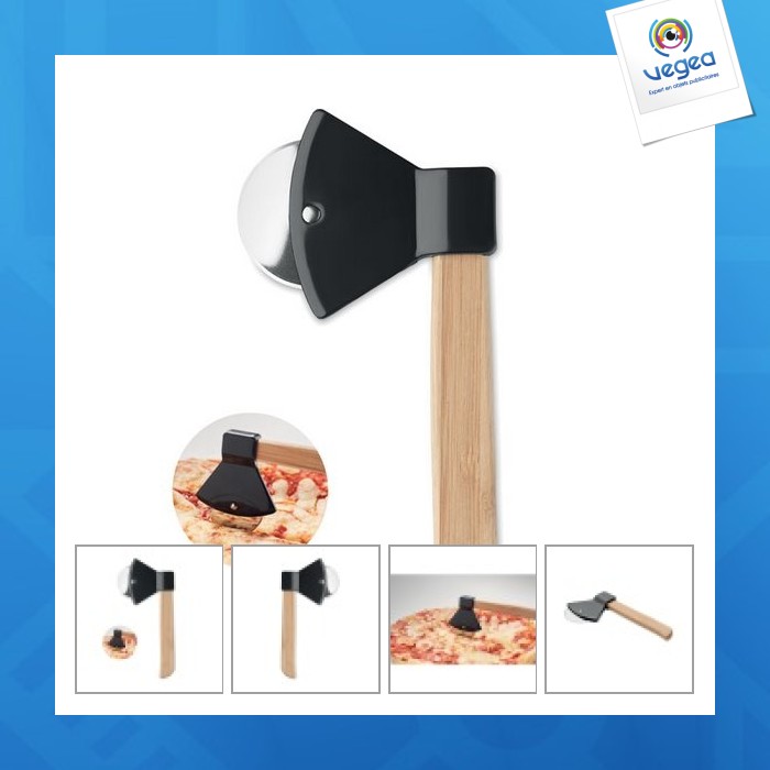 Coupe-pizza personnalisable manche en bambou