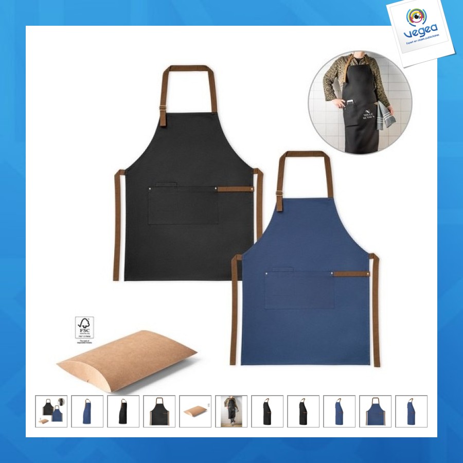 Tablier publicitaire 100% coton 300g/m²