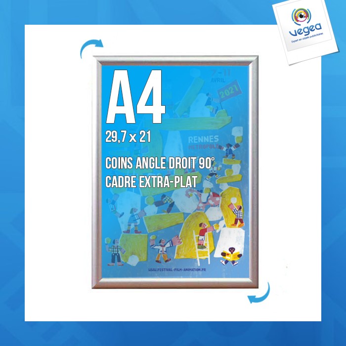 Cadre affichage publicitaire clic-clac mural a.4 (297x210mm)