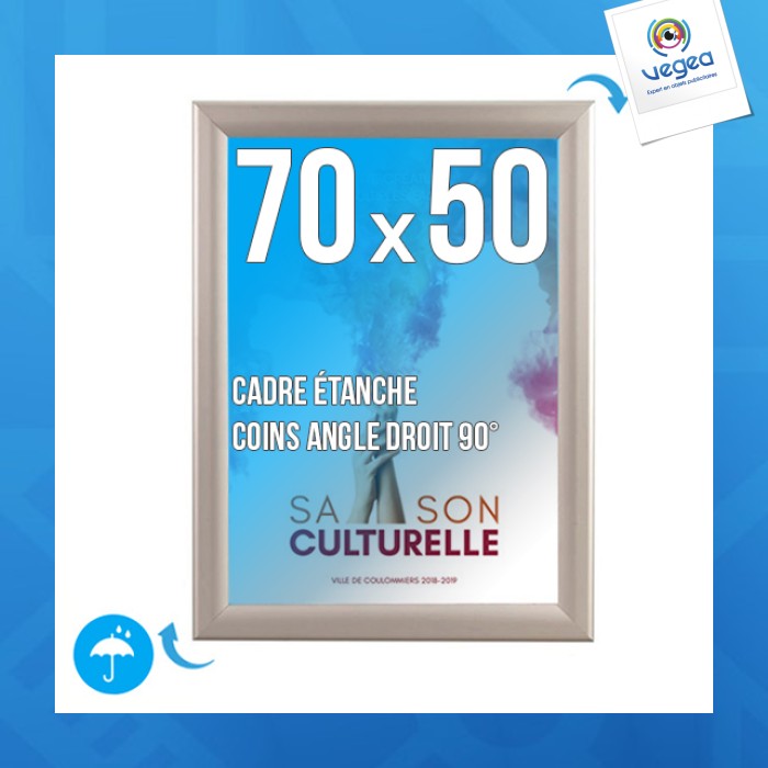 Cadre affichage personnalisable clic-clac mural b2 70x50cm étanche