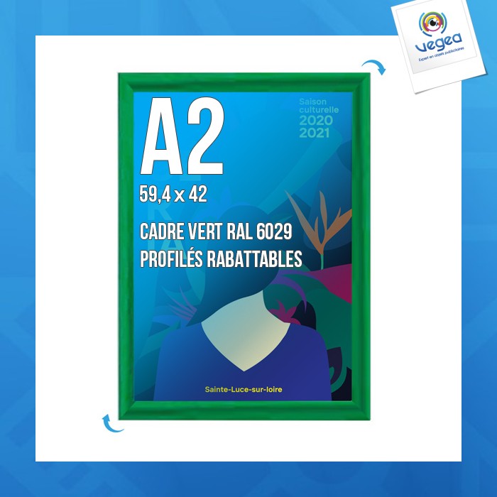 Cadre affichage personnalisable clic-clac mural a.2 vert