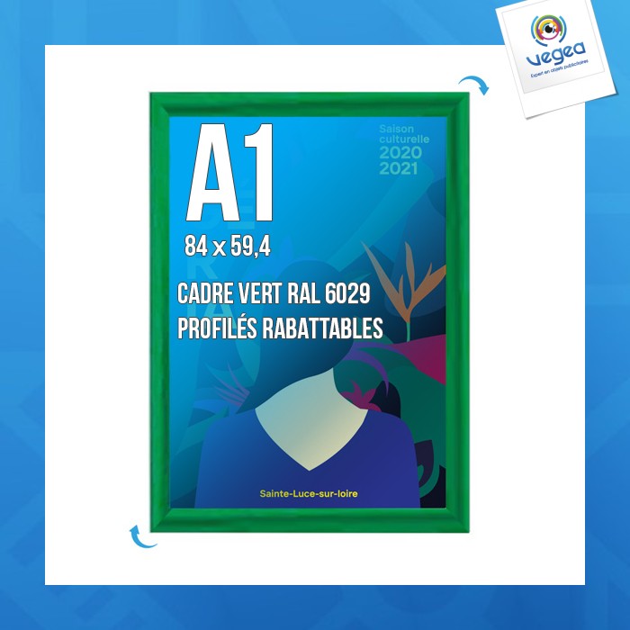 Cadre affichage promotionnel clic-clac mural a.1 vert