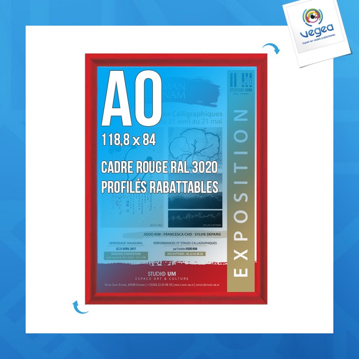 Cadre affichage personnalisé clic-clac mural a.0 rouge