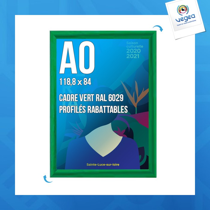 Cadre affichage publicitaire clic-clac mural a.0 vert